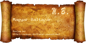 Magyar Baltazár névjegykártya